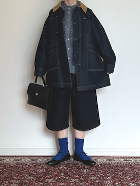 「アイテム（カバーオール）」を使った、harmaacoさん（レディース・158cm）の秋コーディネート