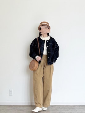 「アイテム（スリッポン）」を使った、harmaacoさん（レディース・158cm）の春コーディネート