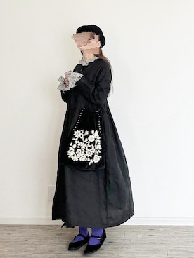 「アイテム（バレエシューズ）」を使った、harmaacoさん（レディース・158cm）の秋コーディネート