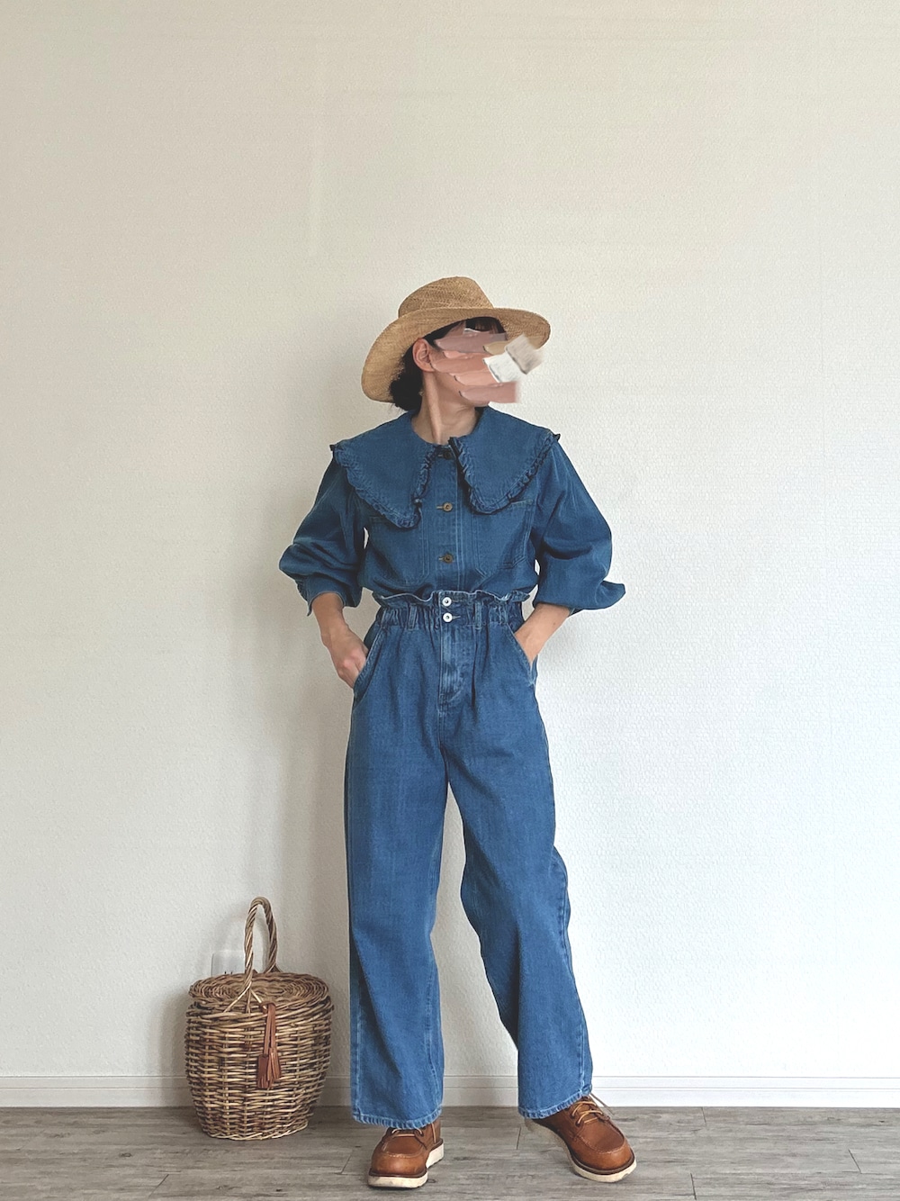 「デニデニ」｜「PCNQのアイテム（帽子、ベージュ系）」を使った、harmaacoさん（レディース・158cm）の冬コーディネートの1枚目の写真