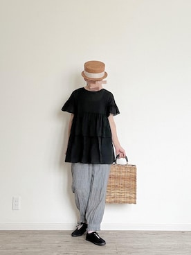 「pongee（ポンジー）のアイテム」を使った、harmaacoさん（レディース・158cm）の夏コーディネート