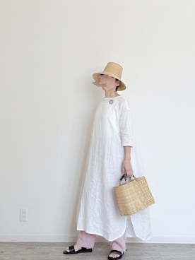 「nest Robe（ネストローブ）のアイテム（パンツ）」を使った、harmaacoさん（レディース・158cm）の夏コーディネート