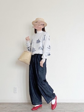 「アイテム（バレエシューズ）」を使った、harmaacoさん（レディース・158cm）の春コーディネート