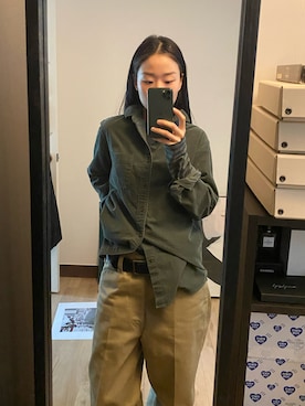 「BEN DAVIS（ベンデイビス）のアイテム（パンツ）」を使った、seockbongaさん（レディース・153cm）の冬コーディネート