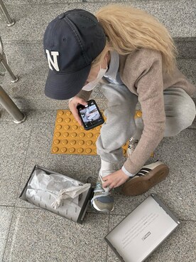 「MUJI Labo（ムジラボ）のアイテム（キャップ）」を使った、seockbongaさん（レディース・153cm）の秋コーディネート