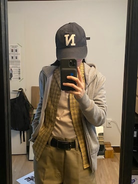 「BEN DAVIS（ベンデイビス）のアイテム（パンツ）」を使った、seockbongaさん（レディース・153cm）の冬コーディネート
