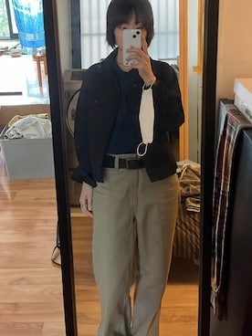 「BEN DAVIS（ベンデイビス）のアイテム（パンツ）」を使った、seockbongaさん（レディース・153cm）の夏コーディネート