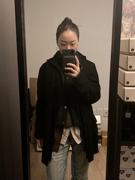 「GREG LAUREN（グレッグローレン）のアイテム（その他アウター）」を使った、seockbongaさん（レディース・153cm）の冬コーディネート