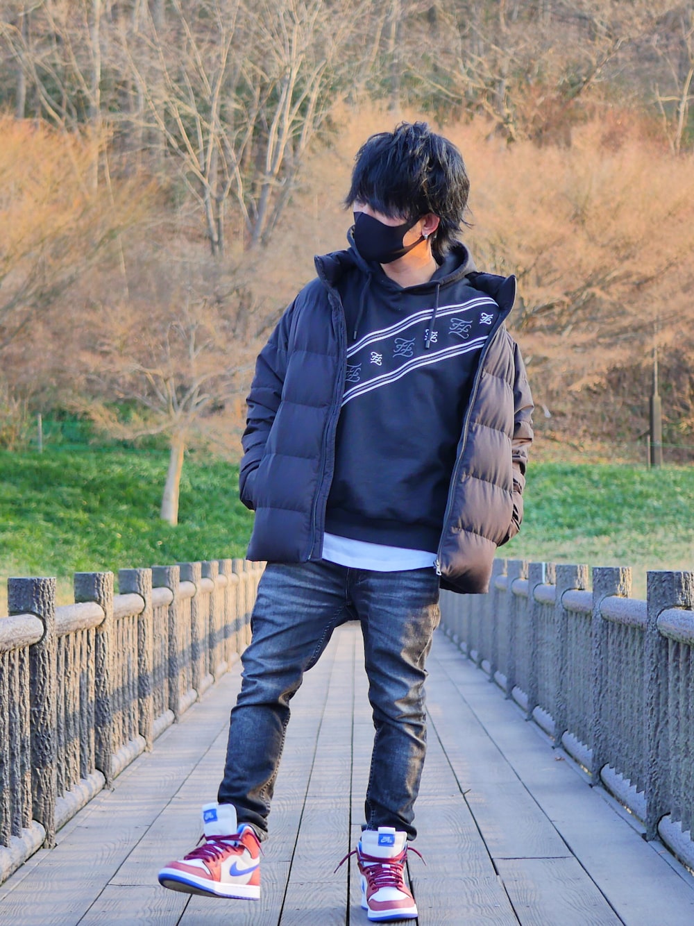 FENDIパーカー FENDI フェンディリバーシブルフーデットパーカーブラック