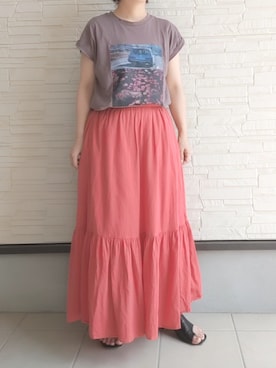 「MEDE19F（メデジュウキュウ）のアイテム（Tシャツ/カットソー）」を使った、rasp16erryさん（レディース・152cm）の夏コーディネート