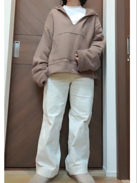 「MEDE19F（メデジュウキュウ）のアイテム（パーカー）」を使った、rasp16erryさん（レディース・152cm）の冬コーディネート