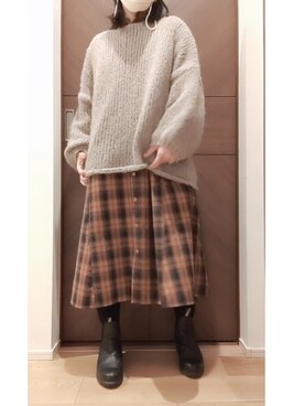 「ブーツスタイル」｜「アイテム（シャツワンピース）」を使った、rasp16erryさん（レディース・152cm）の冬コーディネート