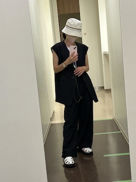 「HUGO BOSS（ヒューゴボス）のアイテム（帽子）」を使った、moeさん（レディース・149cm）の夏コーディネート