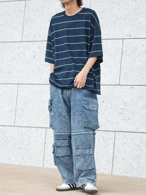 セール】【13】2WAY タクティカルワイドカーゴ デニムパンツ（デニム