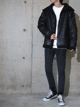 ムートンコートを使った 韓国ファッション のメンズ人気ファッションコーディネート Wear