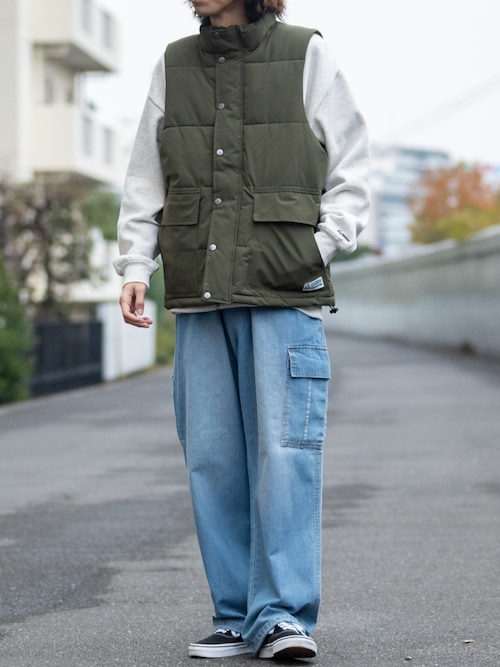 GERRY ジェリー　ファイバーダウン　ダウンベスト　ダウン　カーキ　XL GERRY ジェリーファイバーダウンダウンベストダウンカーキXL
