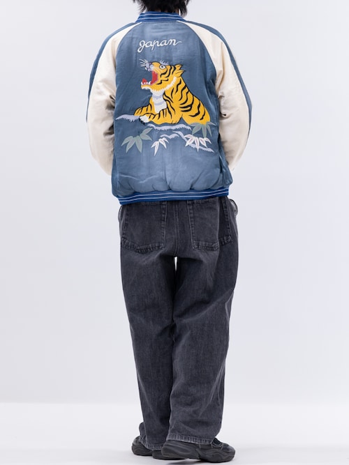 セール】【22】ヴィンテージ加工 レーヨンサテン スーベニアジャケット