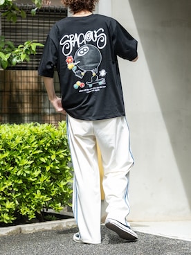 「アイテム（ジャージ、ホワイト系）」を使った、ますさん（メンズ・177cm）の春コーディネート