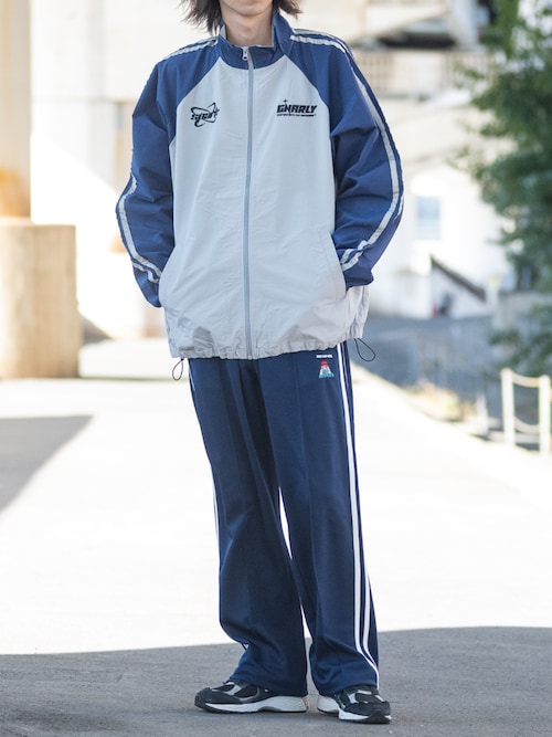 13】袖ライン ナイロン ジップアップブルゾン（ナイロンジャケット