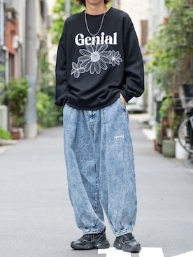 「THRASHER（スラッシャー）のアイテム（パンツ）」を使った、ますさん（メンズ・177cm）の秋コーディネート