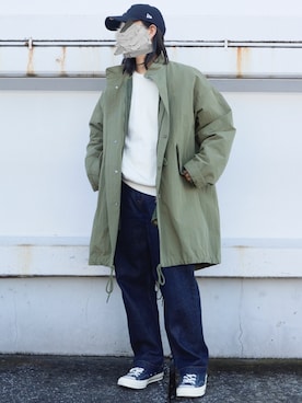 「EMMA CLOTHES（エマクローズ）のアイテム（モッズコート）」を使った、Ta93さん（メンズ・170cm）の冬コーディネート