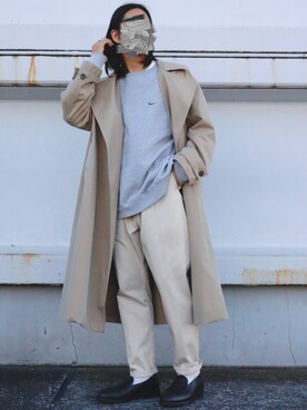 「UNIVERSAL OVERALL（ユニバーサルオーバーオール）のアイテム（パンツ）」を使った、Ta93さん（メンズ・170cm）の秋コーディネート