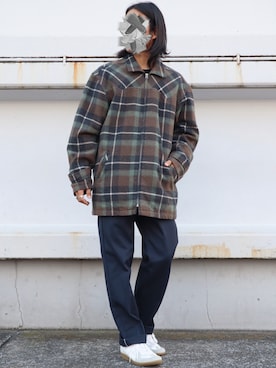 「チェック柄に恋してる」｜「アイテム（チノパンツ）」を使った、Ta93さん（メンズ・170cm）の秋コーディネート