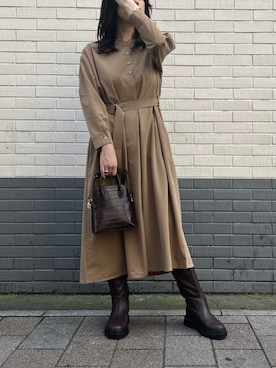 「crie conforto」｜「アイテム（ワンピース/ドレス）」を使った、MOEKO.さん（レディース・164cm）の秋コーディネート