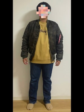 「アイテム（デニムパンツ、その他）」を使った、yuki0225tnkさん（メンズ・170cm）の秋コーディネート