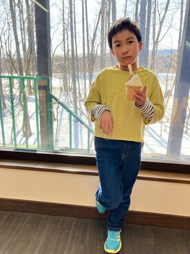 「JUNK STORE（ジャンクストアー）のアイテム」を使った、aoiさん（キッズ・125cm）の春コーディネート