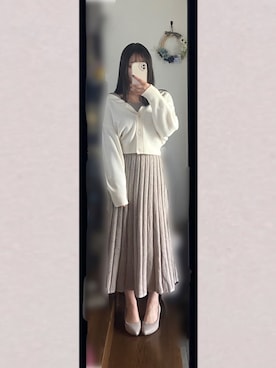「UNIQLO（ユニクロ）のアイテム（パンプス、ベージュ系）」を使った、まろじさん（レディース・154cm）の秋コーディネート
