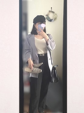 「Honeys（ハニーズ）のアイテム（キャスケット）」を使った、まろじさん（レディース・154cm）の夏コーディネート