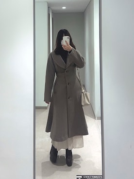「dazzlin（ダズリン）のアイテム（その他アウター）」を使った、まろじさん（レディース・154cm）の冬コーディネート