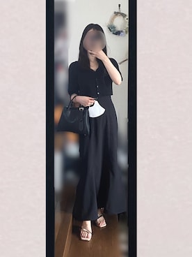 「GRL（グレイル）のアイテム（ワンピース、ブラック系）」を使った、まろじさん（レディース・154cm）の夏コーディネート