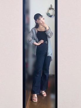 「フレアデニム」｜まろじさん（レディース・154cm）の夏コーディネート