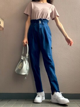 「GRL（グレイル）のフリルマムデニムパンツ（デニムパンツ）」を使った、himmelさん（レディース・150cm）の秋コーディネート