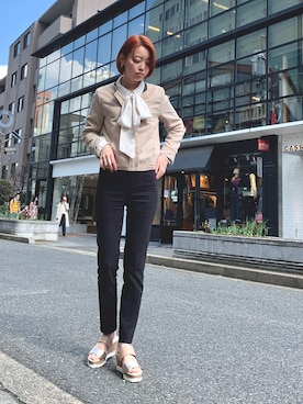 「Ameri（アメリ）のアイテム」を使った、himiko_officialさん（レディース・162cm）の春コーディネート