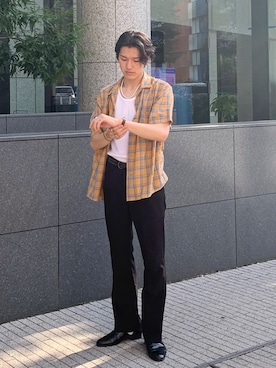 「HARUTA」｜「アイテム（スリッポン）」を使った、Ryoさん（メンズ・173cm）の夏コーディネート