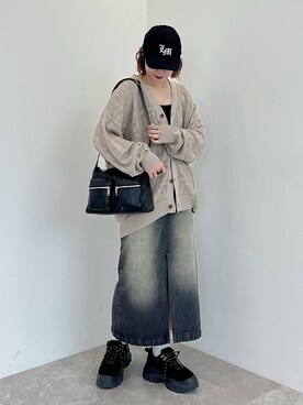 「PBLIM（ページボーイリム）のアイテム（スカート）」を使った、Naoさん（レディース・159cm）の夏コーディネート