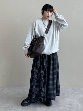 「PBLIM（ページボーイリム）のアイテム（Tシャツ/カットソー）」を使った、Naoさん（レディース・159cm）の秋コーディネート