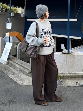 「アイテム（スラックス）」を使った、Naoさん（レディース・159cm・30代）の秋コーディネート