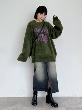 「PBLIM（ページボーイリム）のアイテム（スカート）」を使った、Naoさん（レディース・159cm）の秋コーディネート