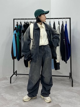 「アイテム（キャップ）」を使った、Naoさん（レディース・159cm・20代）の冬コーディネート