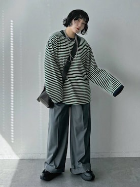 「アイテム（ボストンバッグ）」を使った、Naoさん（レディース・159cm・30代）の夏コーディネート