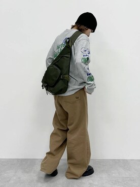 「PBLIM（ページボーイリム）のPBLIM/ドライタッチビーニー（ニットキャップ/ビーニー）」を使った、Naoさん（レディース・159cm）の夏コーディネート