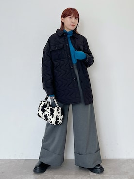 「PAGEBOY」｜「アイテム（ダウンジャケット/コート）」を使った、Naoさん（レディース・159cm）の秋コーディネート