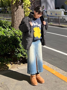 「PAGEBOY」｜「アイテム（ダウンジャケット/コート）」を使った、Naoさん（レディース・159cm）の冬コーディネート