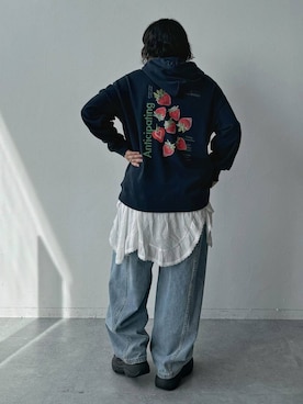 「アイテム（パーカー）」を使った、Naoさん（レディース・159cm）の夏コーディネート