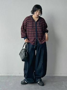 「アイテム（パーカー）」を使った、Naoさん（レディース・159cm）の夏コーディネート
