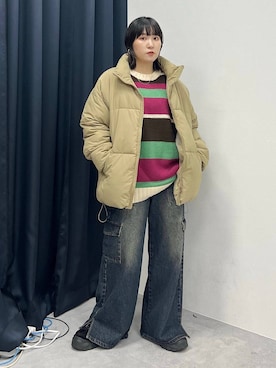 「PAGEBOY」｜「アイテム（ダウンジャケット/コート）」を使った、Naoさん（レディース・159cm）の冬コーディネート